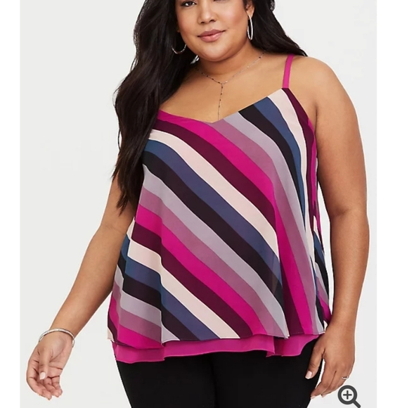 torrid Tops - 🥳 HP 🥳 Torrid Sophie Stripe Chiffon Swing Cami